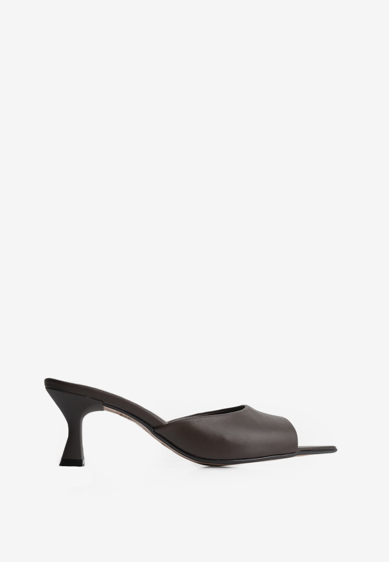 Мюлі шкіряні на підборах