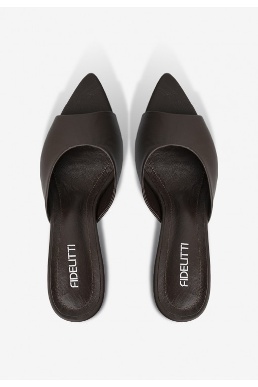 Мюлі шкіряні на підборах Fidelitti