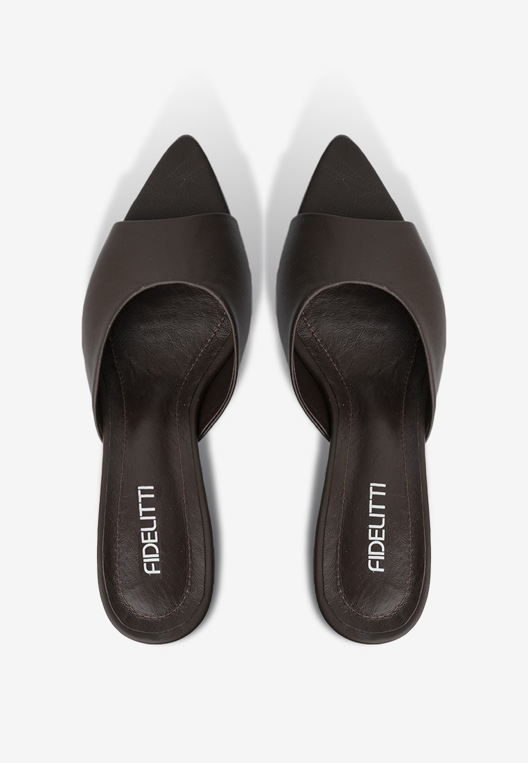 Мюлі шкіряні на підборах