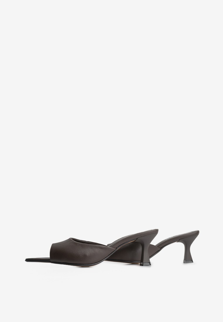 Мюлі шкіряні на підборах