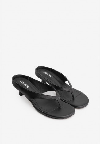 Шльопанці шкіряні на підборах