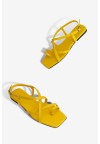 Босоніжки шкіряні жіночі жовті Fidelitti